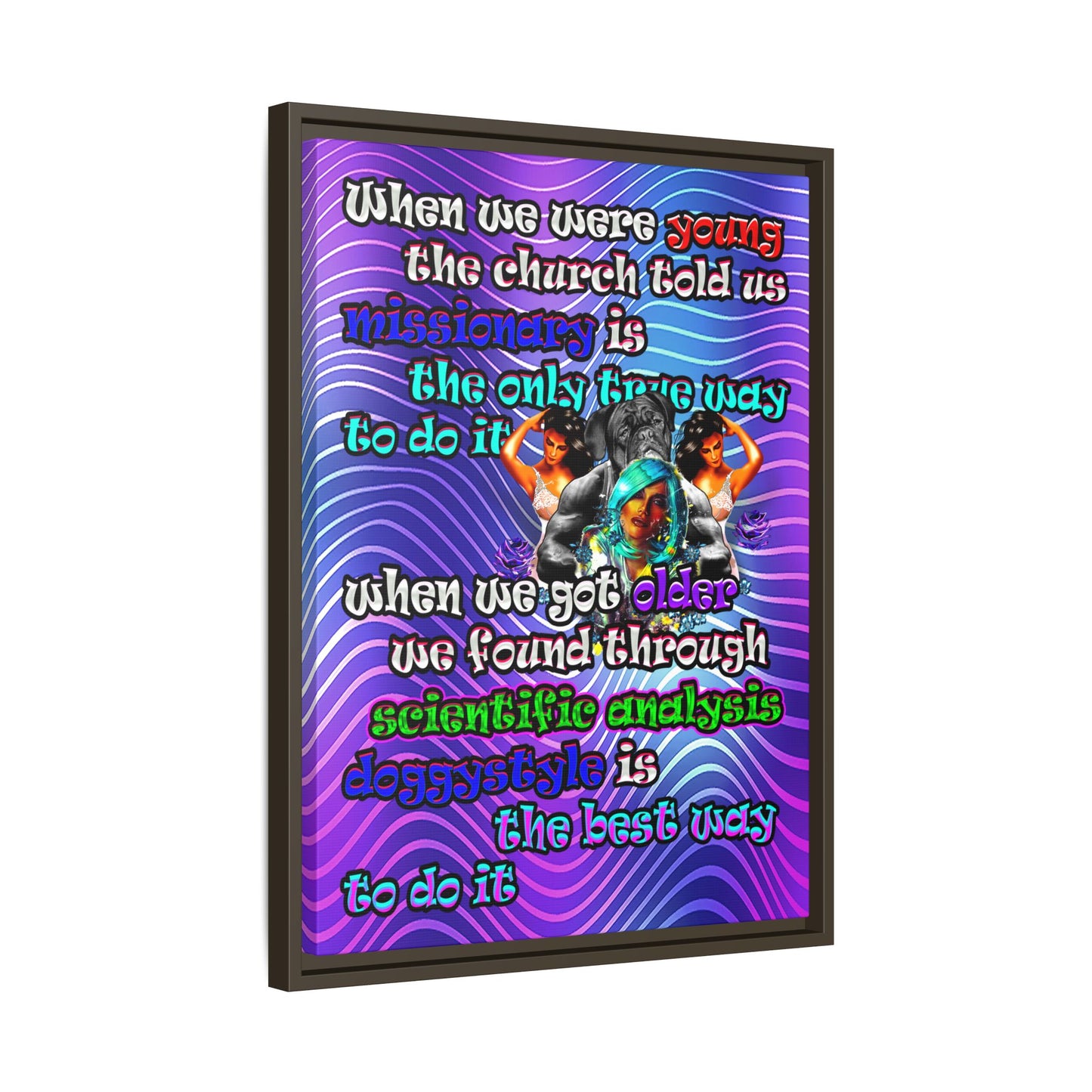 doggystyle - framed canvas art (purple wave)