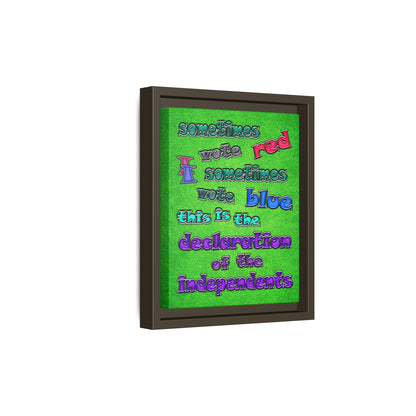 declaration of the independents - framed canvas art (green turf)