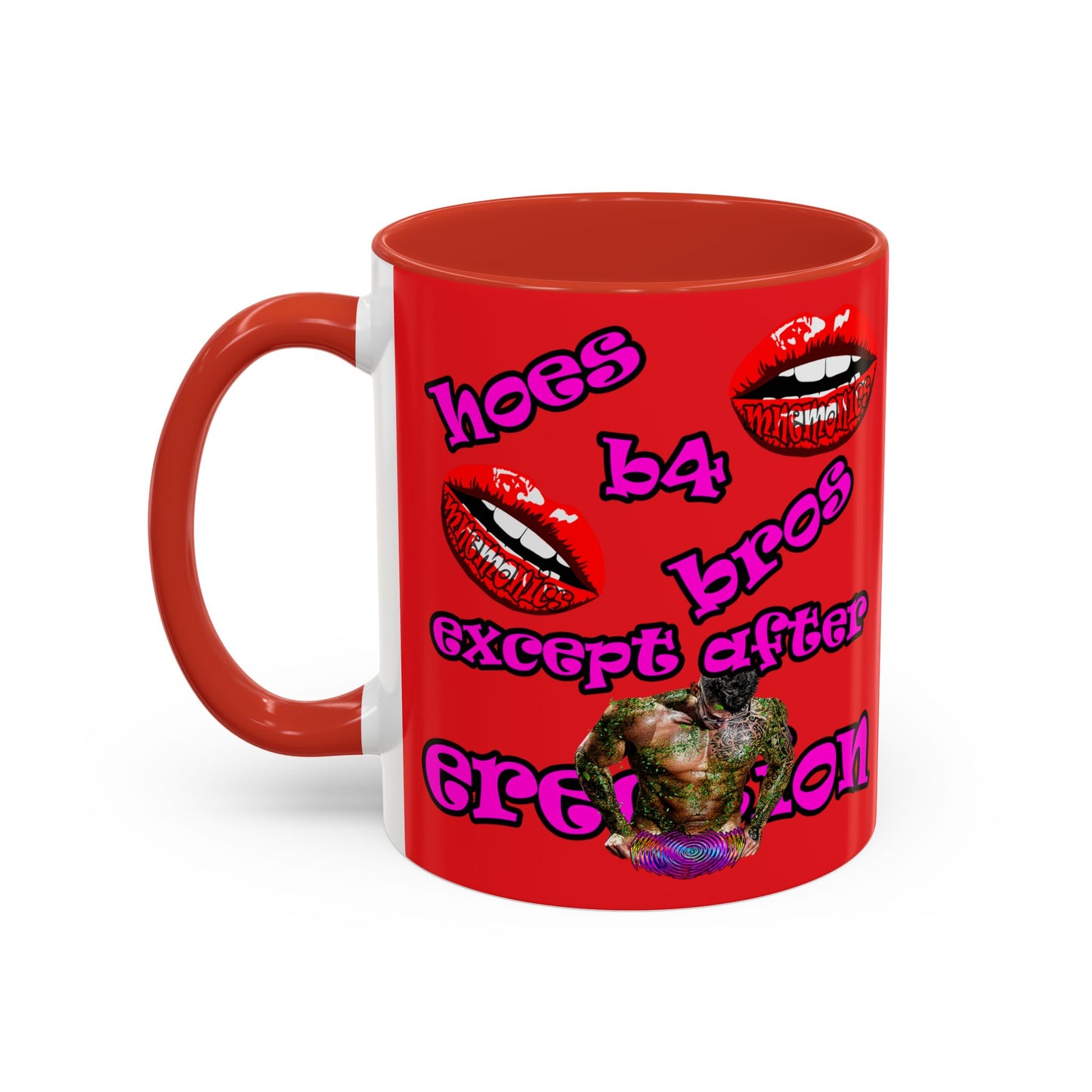 hoes b4 bros - Accent Mug (red)
