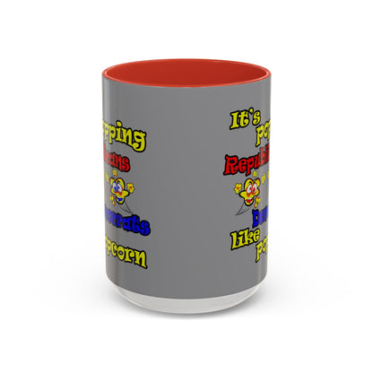 popping like popcorn - Accent Mug (grey)