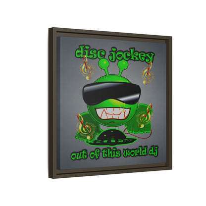 disc jockey - framed canvas art (grey-light grey)