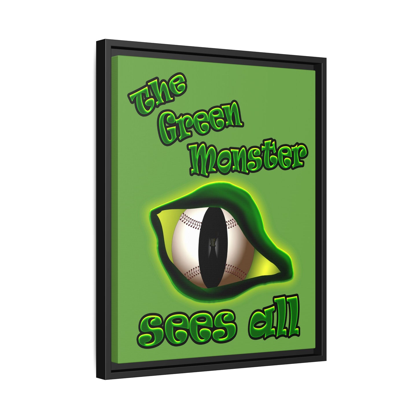 green monster - framed canvas art (green)