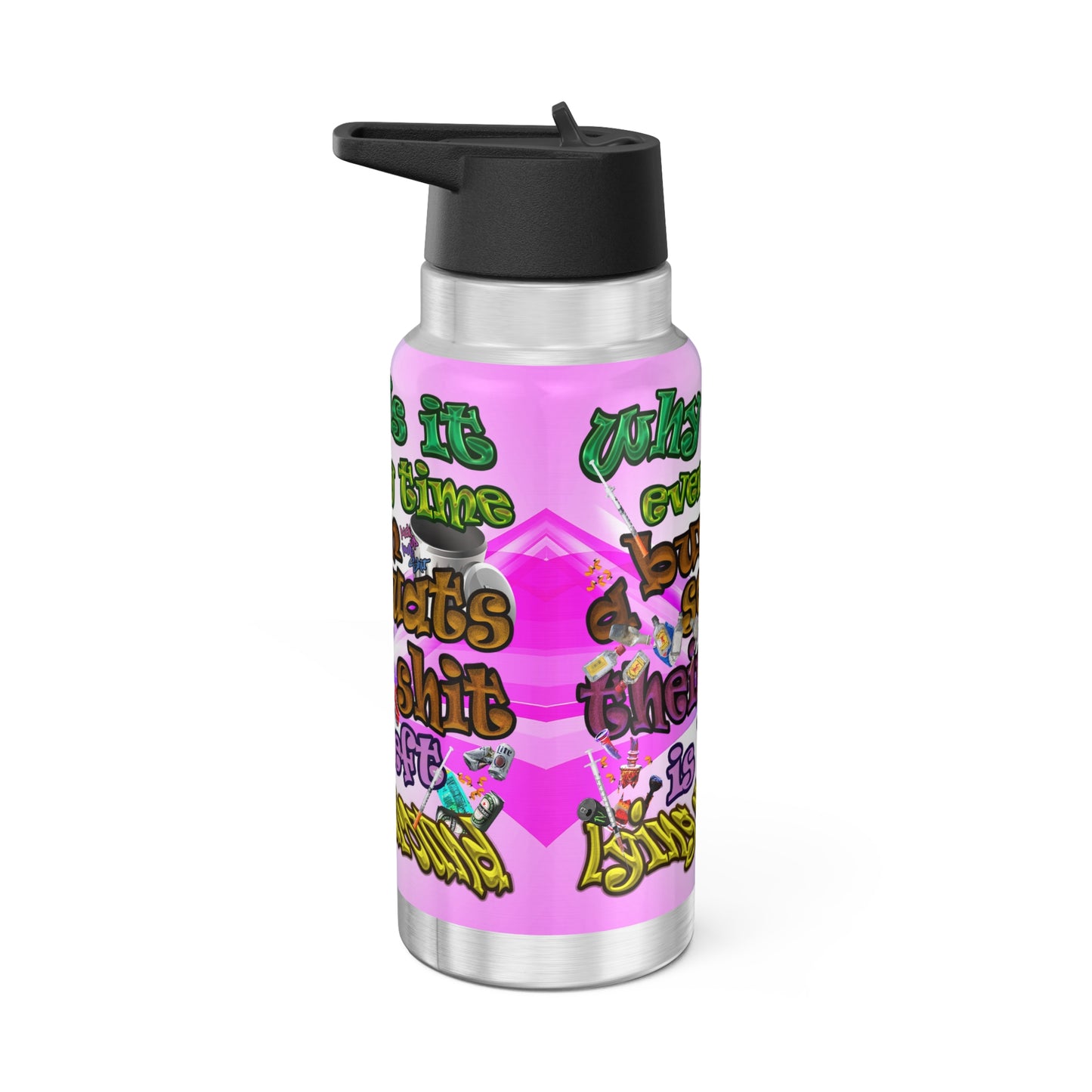 the bum's shit - Gator Tumbler, 32oz (light blue-pink wave)