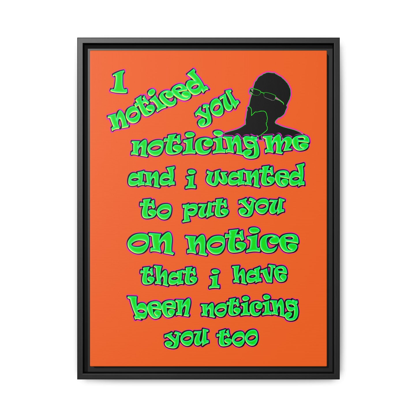 noticed you noticing - framed canvas art (orange)
