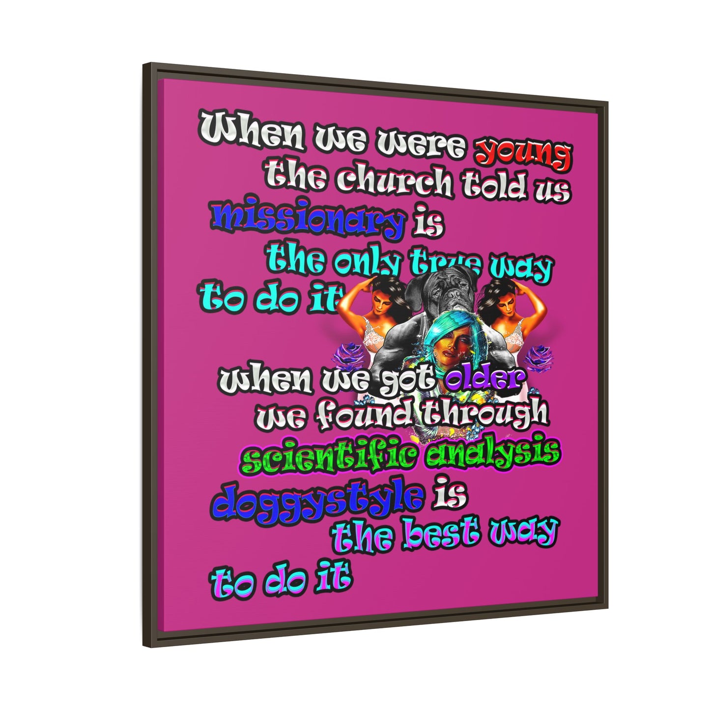 doggystyle - framed canvas art (pink)