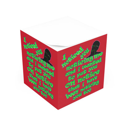 noticed you noticing - note cube (dark red)