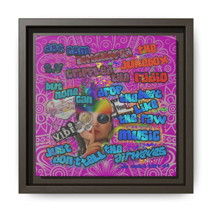 drop the beat - framed canvas art (pink swirl)