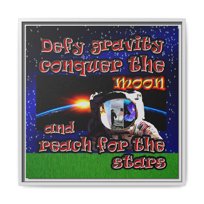 defy conquer reach - framed canvas art ('snoops' background)