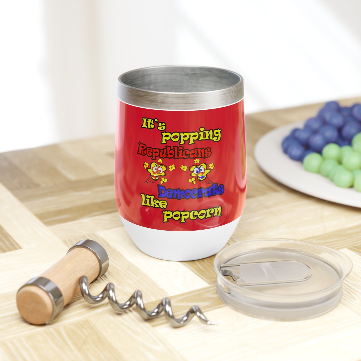 popping like popcorn - Chill Wine Tumbler (dark red)