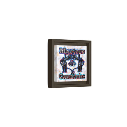 em cee squared - framed canvas art (white marble)