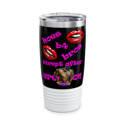 hoes b4 bros - Ringneck Tumbler, 20oz (black)
