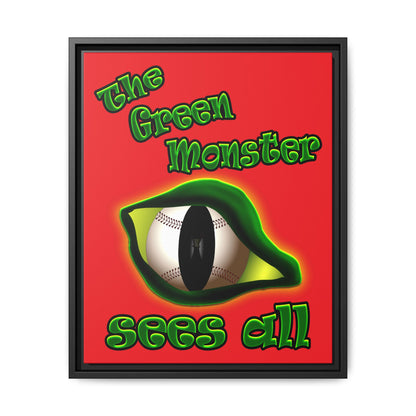 green monster - framed canvas art (red)