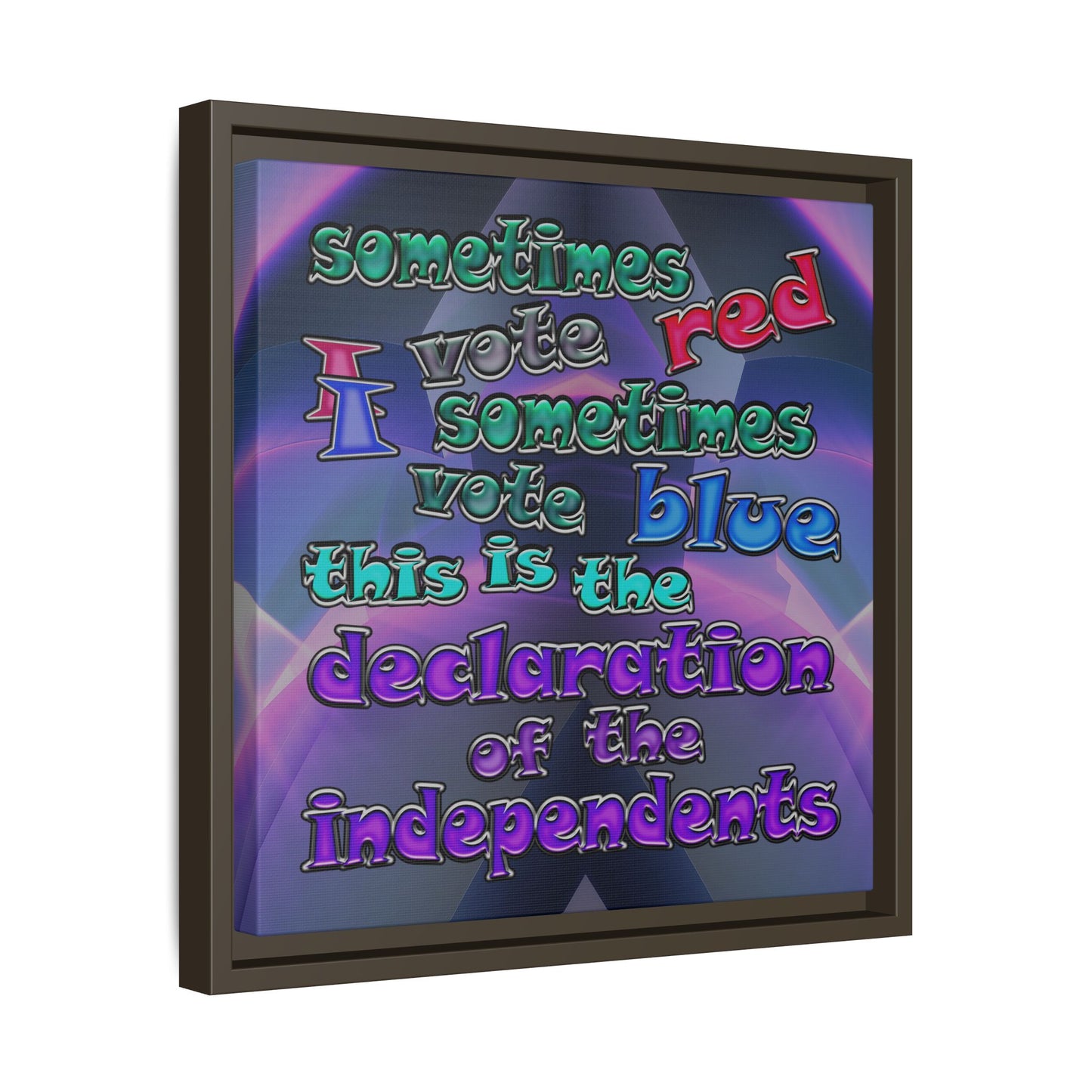 declaration of the independents - framed canvas art (grey-pink wave)
