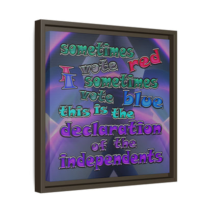 declaration of the independents - framed canvas art (grey-pink wave)