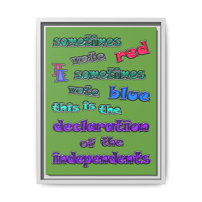 declaration of the independents - framed canvas art (green)