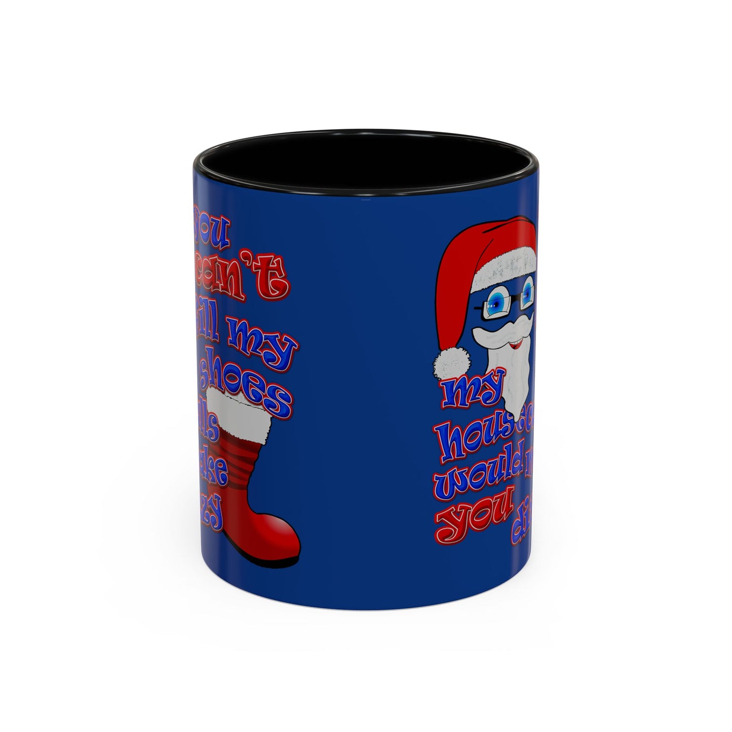 santa's shoes - Accent Mug (dark blue)