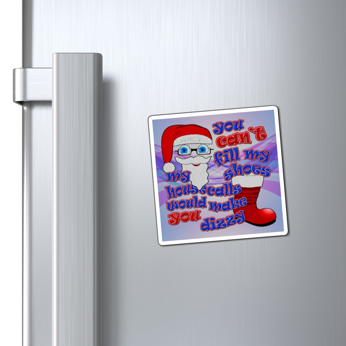 santa's shoes - Magnets - (light blue-pink wave)