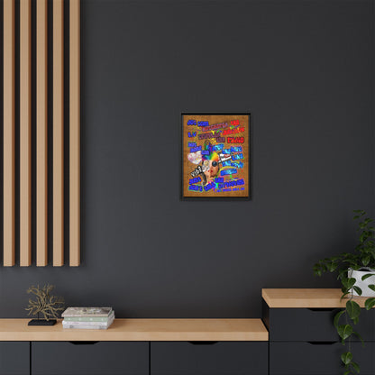 drop the beat - framed canvas art (brown papyrus)