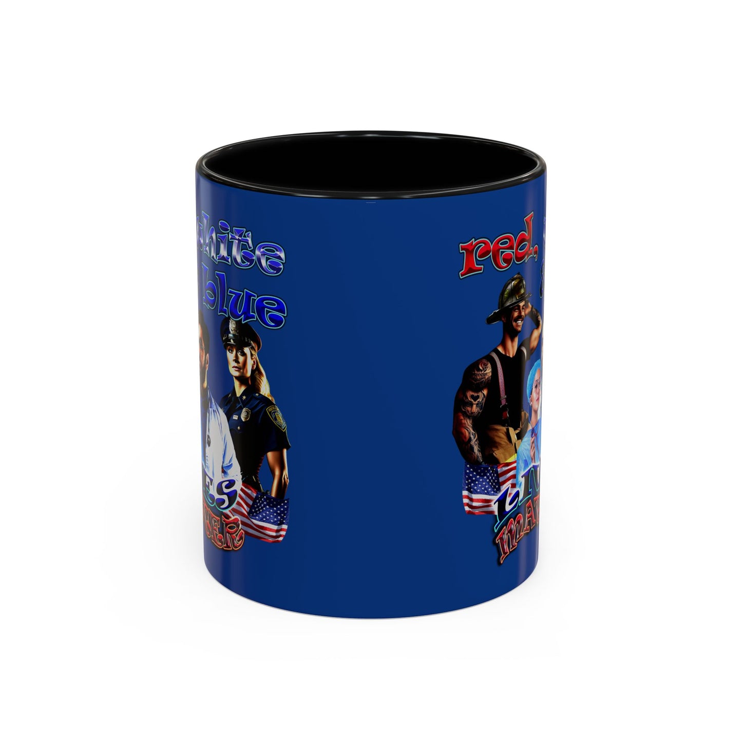 rw&b lives matter - Accent Mug (dark blue)