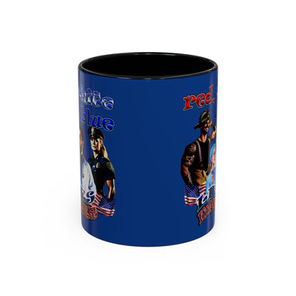 rw&b lives matter - Accent Mug (dark blue)