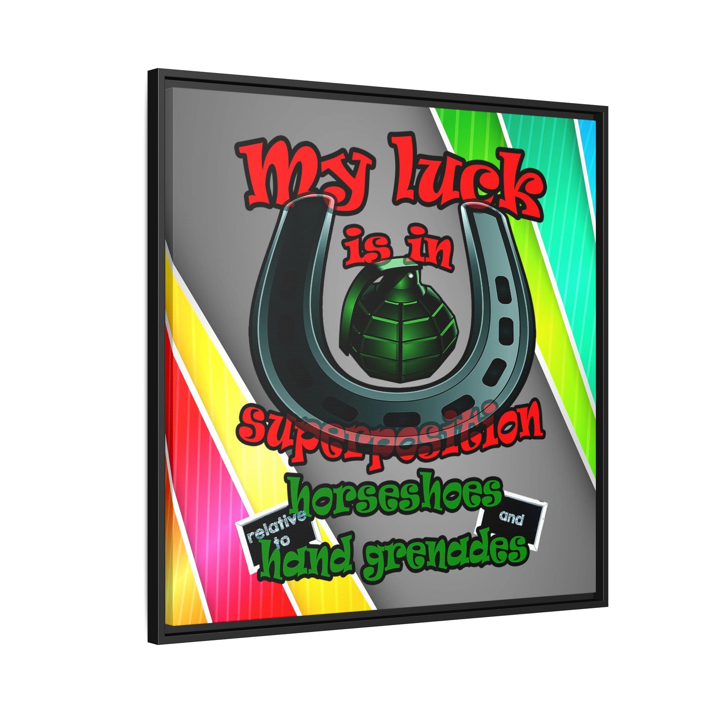 my luck - framed canvas art (rainbow split)