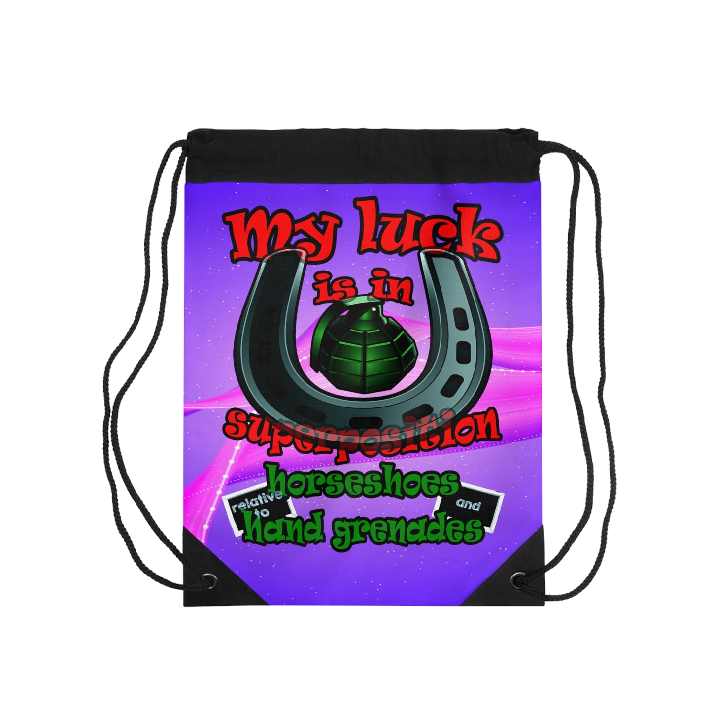 my luck - Drawstring Bag (purple-pink wave)