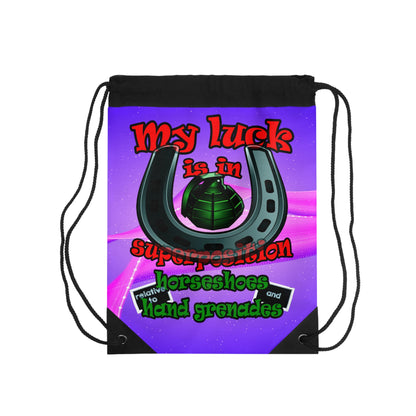 my luck - Drawstring Bag (purple-pink wave)