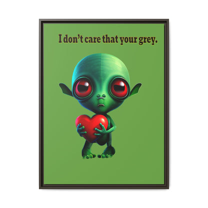 I don't care that your grey - framed canvas art (green)