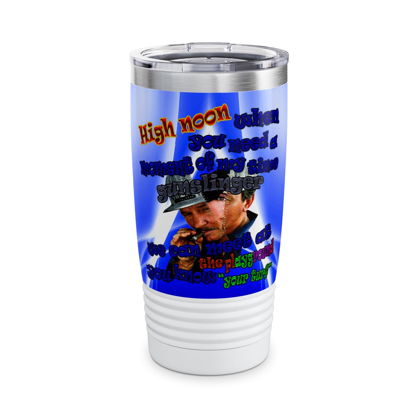 high noon - Ringneck Tumbler, 20oz (blue-white wave)