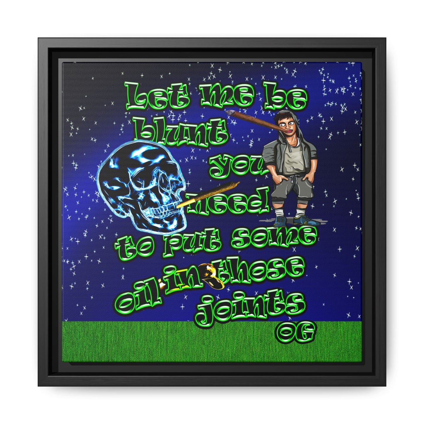 og - framed canvas art ('snoops' background)