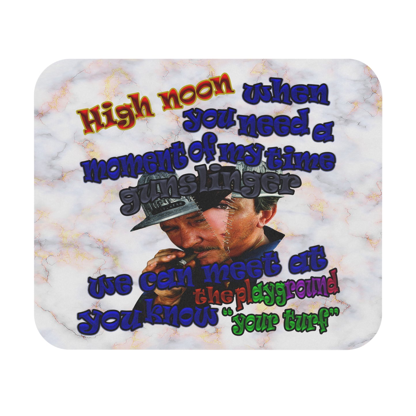 high noon - Mouse Pad (Rectangle) (white marble)