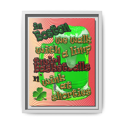 celtics logo - framed canvas art (yellow-orange wave)