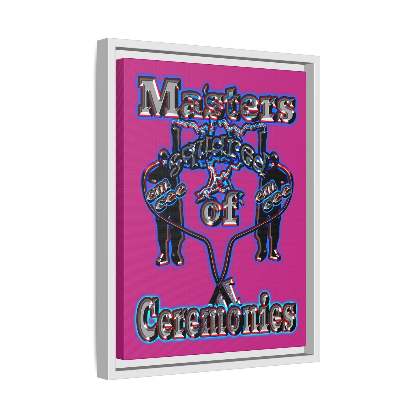 em cee squared - framed canvas art (pink)