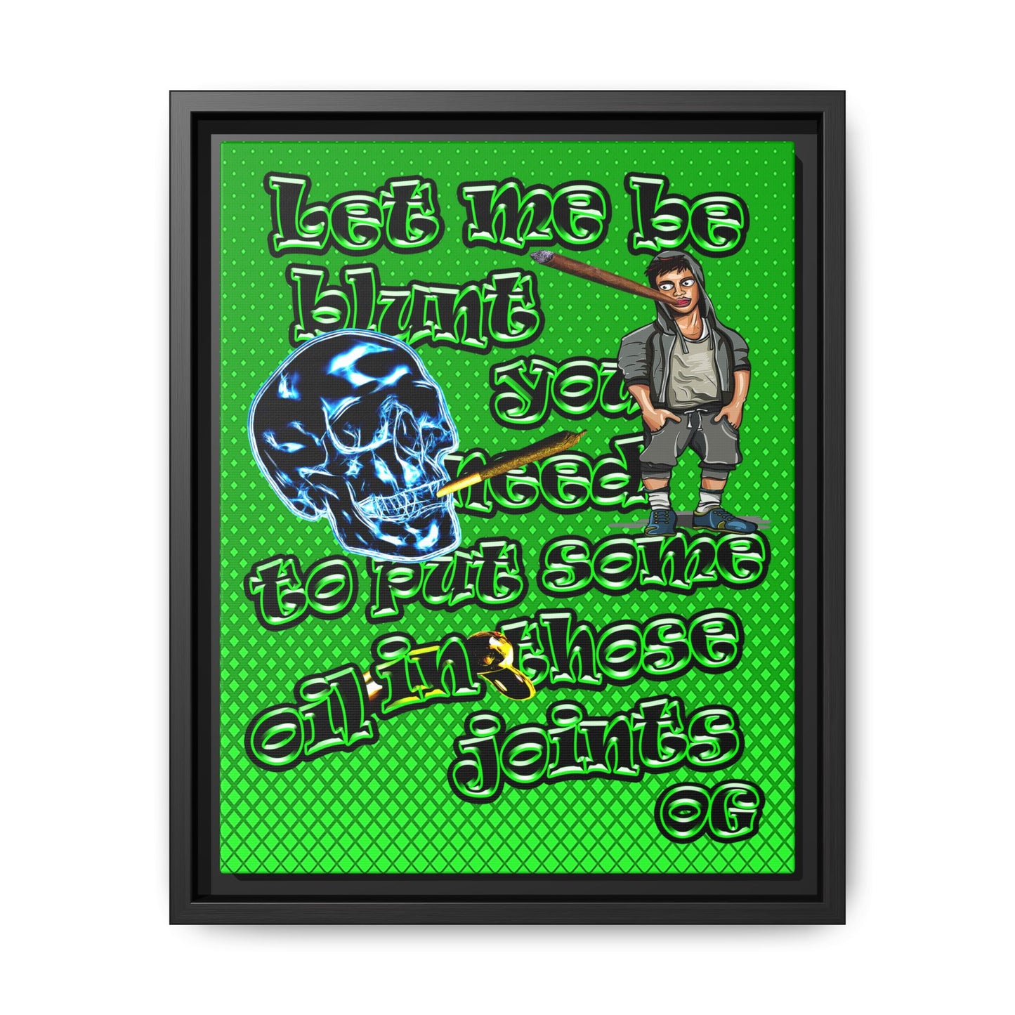og - framed canvas art (logo green)