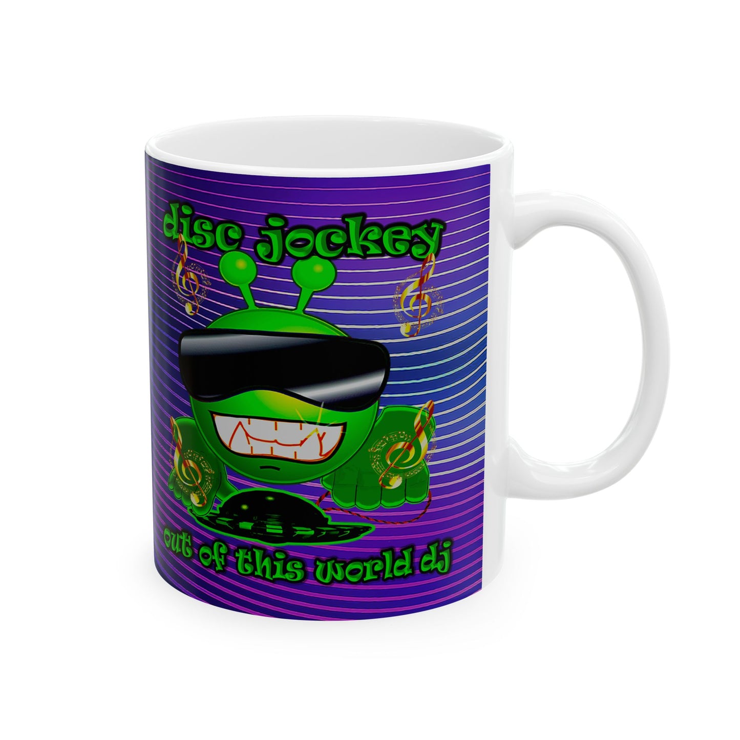 disc jockey - White Mug (purple wave)
