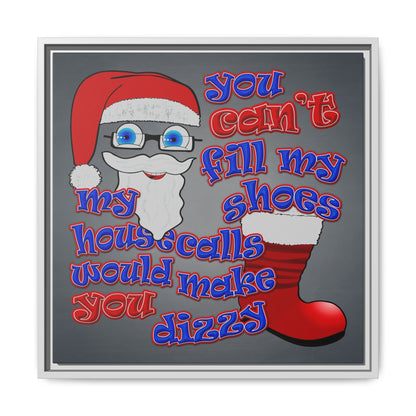 santa's shoes - framed canvas art (grey-light grey)