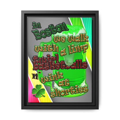 celtics logo - framed canvas art (rainbow split)