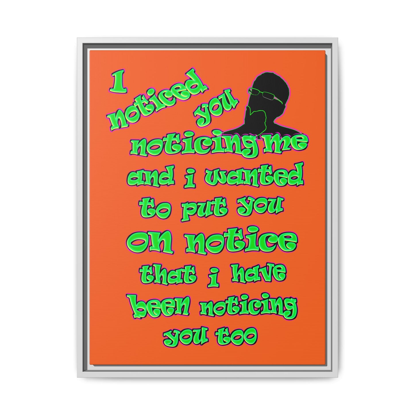 noticed you noticing - framed canvas art (orange)