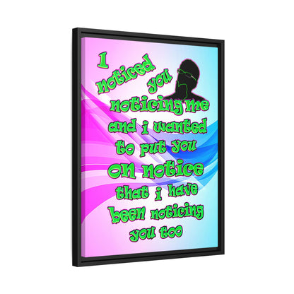noticed you noticing - framed canvas art (light blue-pink wave)
