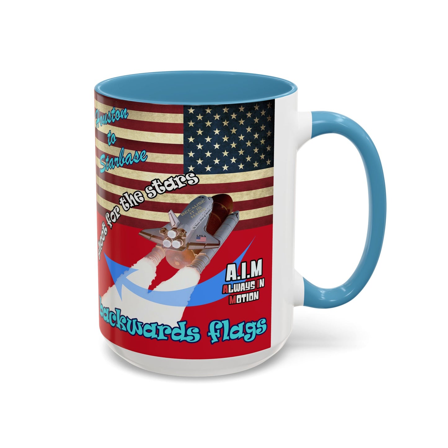 shoot for the stars - Accent Mug (dark red)