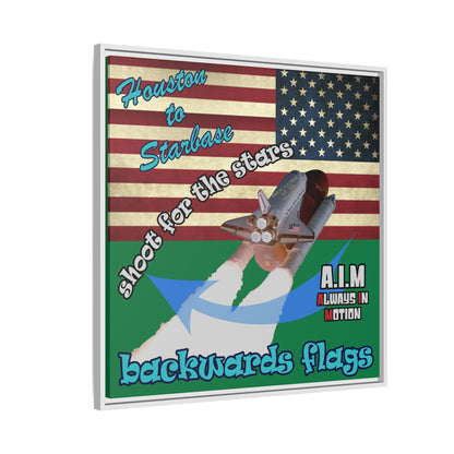 shoot for the stars - framed canvas art (dark green)