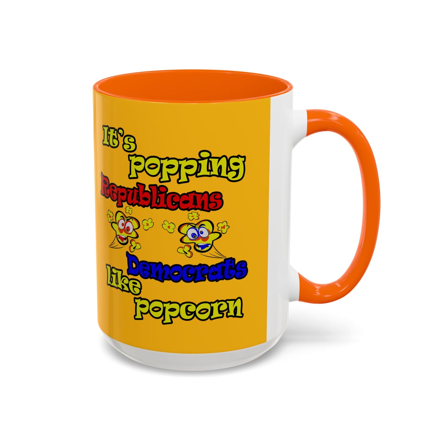 popping like popcorn - Accent Mug (yellow)