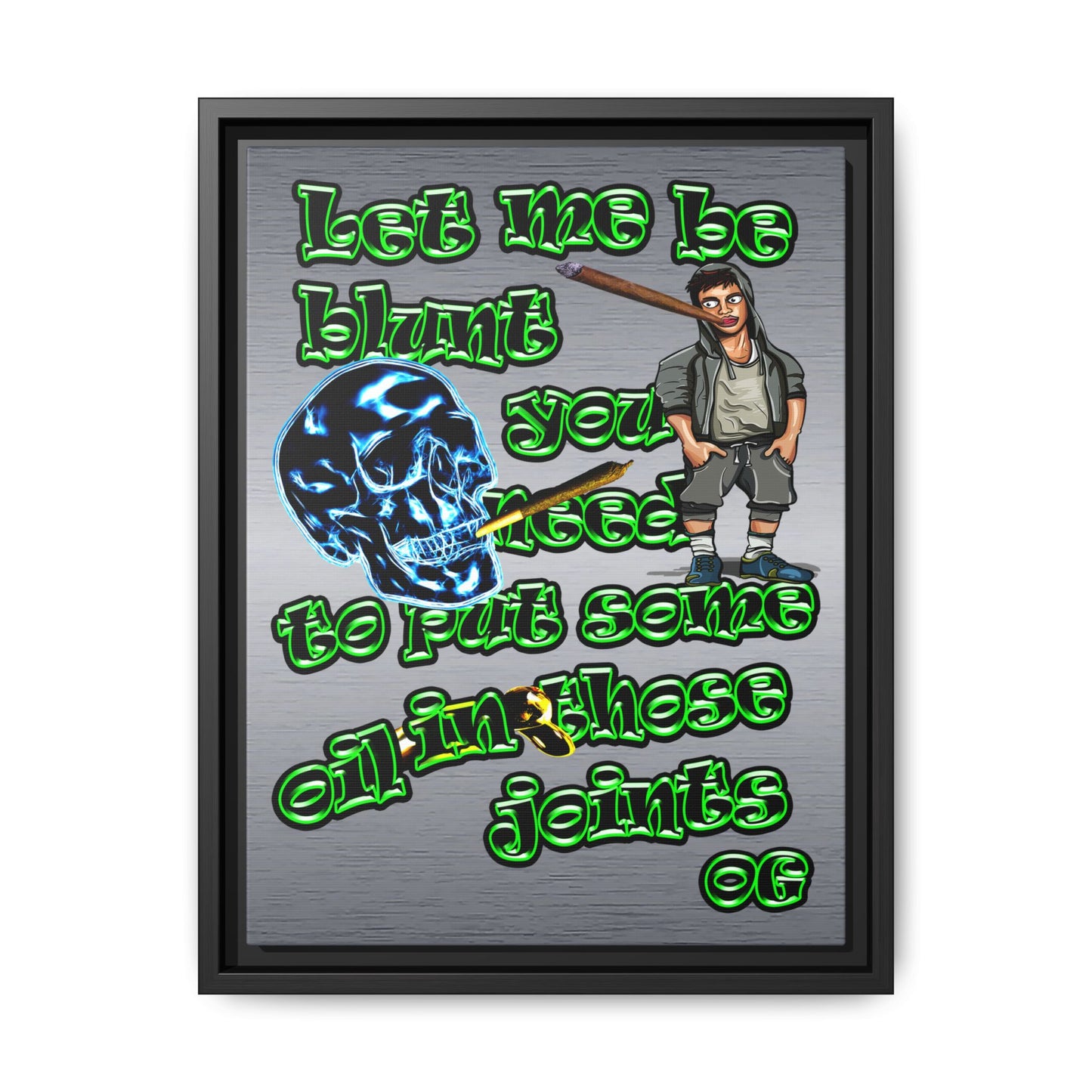og - framed canvas art (brushed nickel)