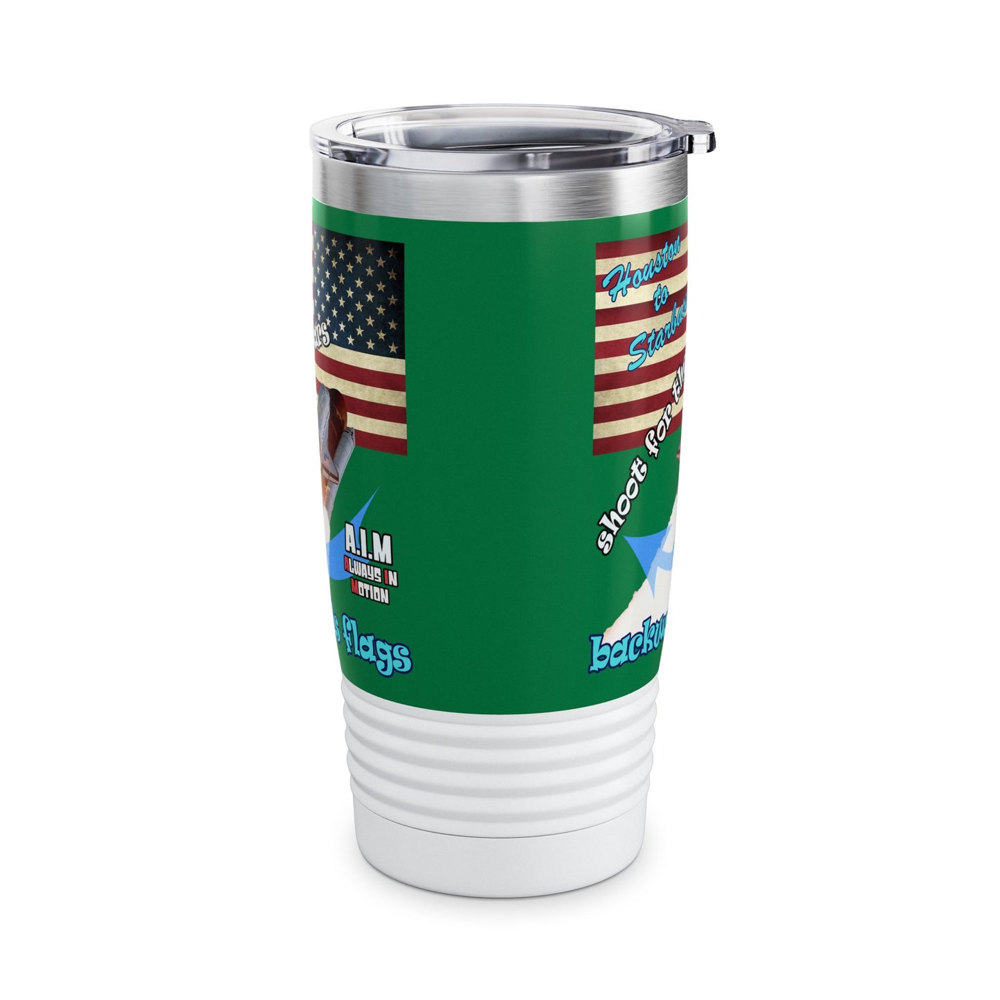 shoot for the stars - Ringneck Tumbler, 20oz (dark green)