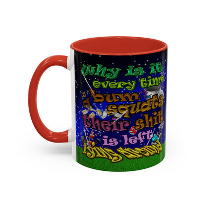 the bum's shit - Accent Mug ('snoops' background)