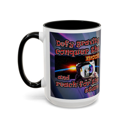 defy conquer reach - Accent Mug (grey-pink wave)