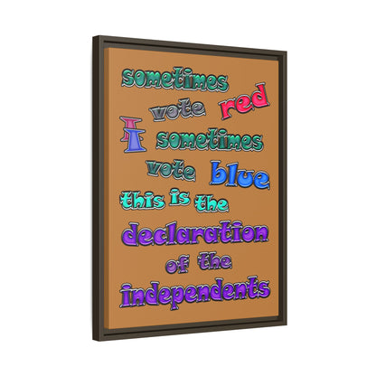 declaration of the independents - framed canvas art (light brown)