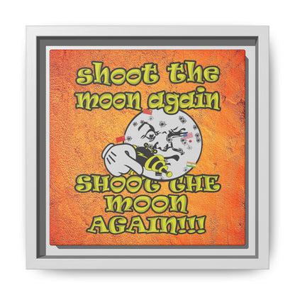 shoot the moon again - framed canvas art (burnt orange)