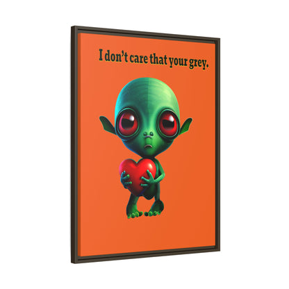 I don't care that your grey - framed canvas art (orange)