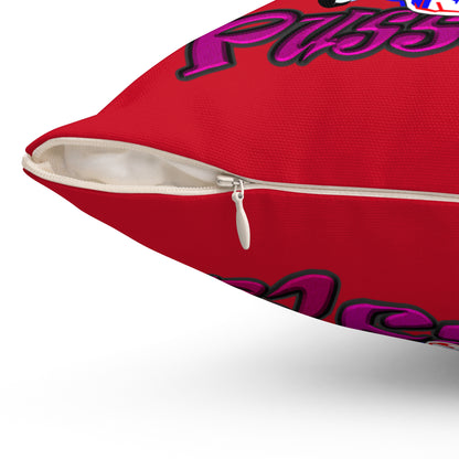 tag that - Spun Polyester Square Pillow - (dark red)
